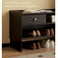 Banc de rangement pour chaussures moderne en bois massif double