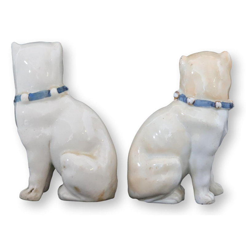 Antique German Porcelain Pug Dogs, Pair
