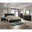 Commode moderne à 6 tiroirs 1pc avec plateau en faux marbre blanc et finition noire pour la chambre à coucher