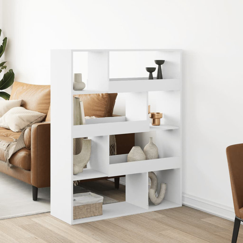 Schrey 94.5cm H Book Cabinet Bookcase, White, (4 Shelves) 125.5cm H x 100cm W x 33cm D
