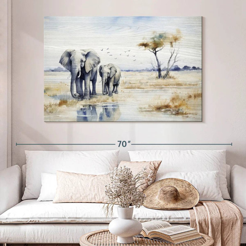 Brampt Wilderness Elephants, 34" H x 51" W