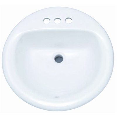 Proflo 19'' Vitreous China Circular Bathroom Sink with Overflow