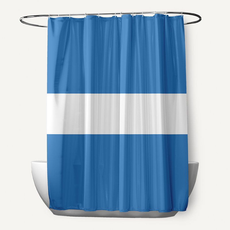 Rideau de douche simple Floral, Azur