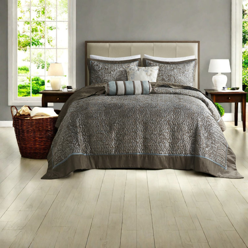 Ensemble de literie réversible pour très grand lit, bourre en coton jacquard