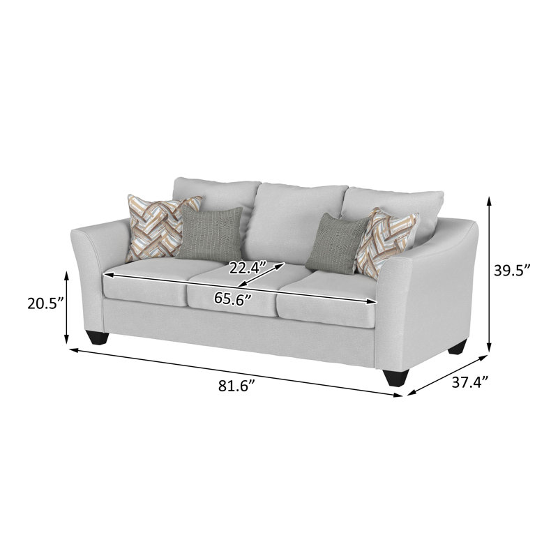 2-piece Upholstered Flared Arm Sofa Set Sand