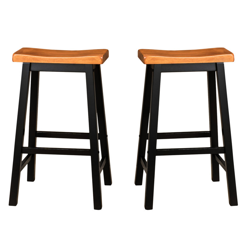 Tabouret de selle en bois 29 po, noyer