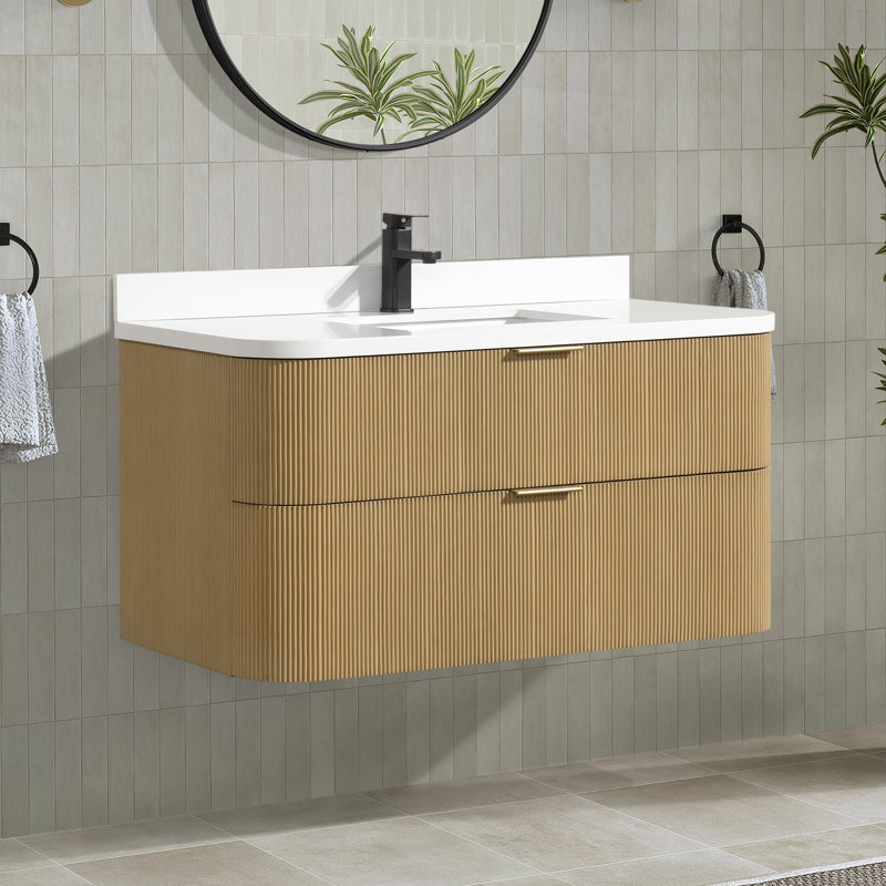 Chantal 42" Single Bathroom Vanity With Engineered Quartz Top, 42"