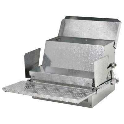 Mangeoire automatique pour poulets Pawhut d'une capacité de 25 lb avec une fabrication en acier galvanisé et en aluminium, conception résistante aux intempéries
