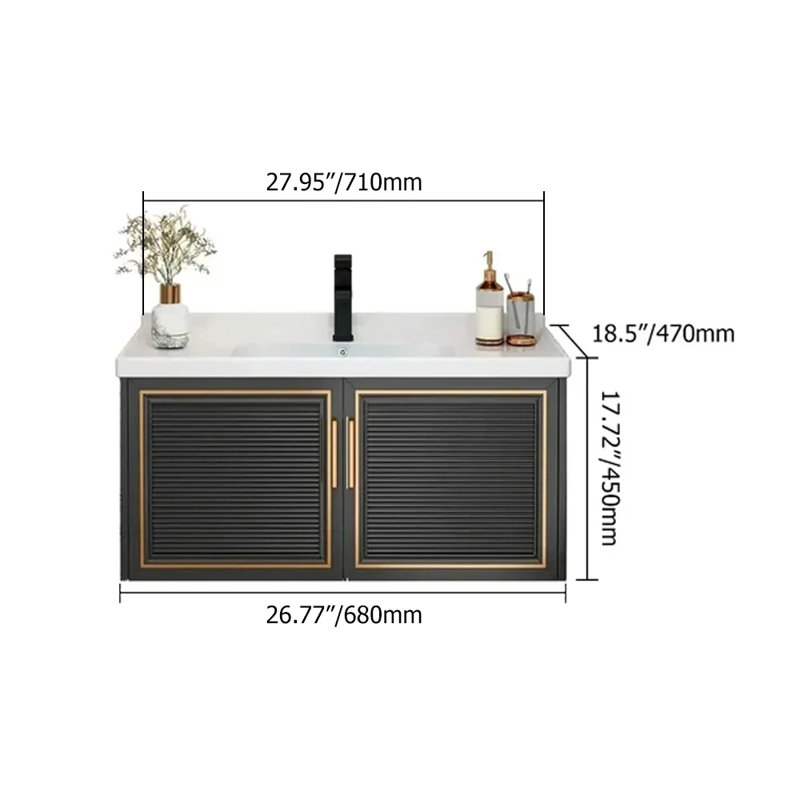 Holzwarth 28'' Single Bathroom Vanity with Ceramic Top