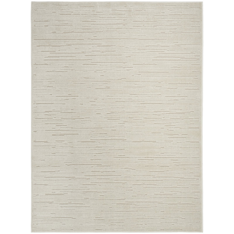 7' X 9' Beige Geometric Area Rug