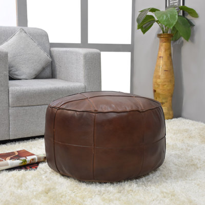 Lucciana Leather Pouf
