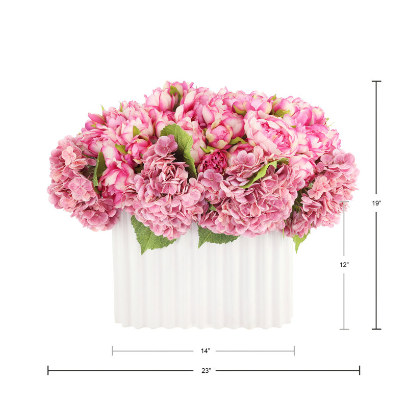 Hydrangea and Peony Centerpiece