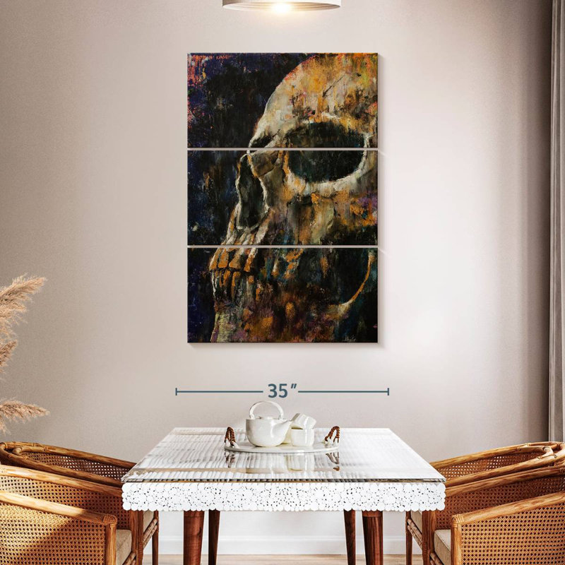 Hitzel Gold Skull, 23" H x 14" W