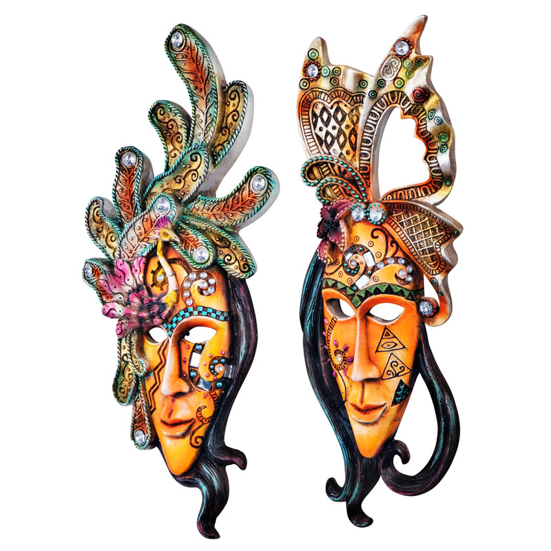 2 Piece Masquerade Mask Wall Décor Set