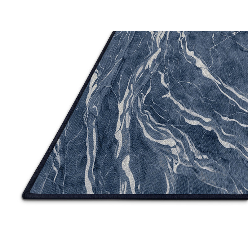 Machine Washable Gray Area Rug, Square 3'