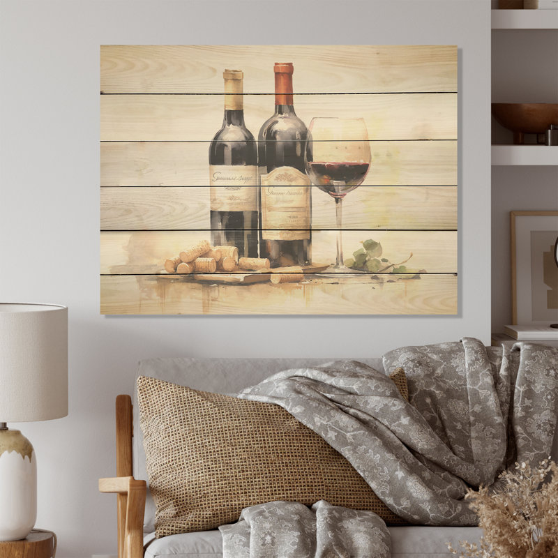 Nebbiolo Nuance - panneau de bois sur bois de pin naturel, H 10 po x l 20 po
