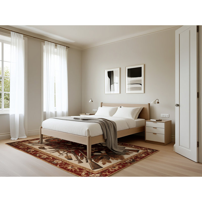 Tapis brun français lavable à la machine, Rectangle 5 pi x 7 pi