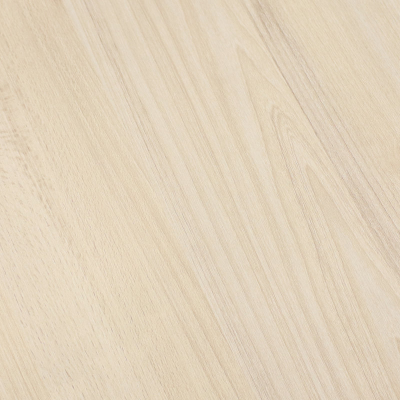 Table de bout d'intérieur en métal avec plateau en imitation grain de bois, Crème, gris