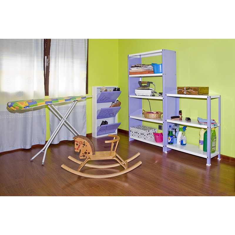 Vanness 80 cm W Steel Adjustable Height Shelving Unit, 90cm H x 80cm W x 30cm D, Violet/White