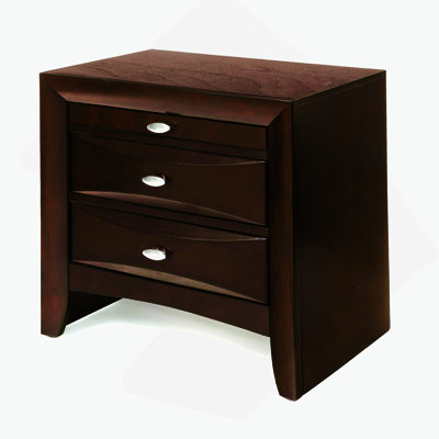 Table de chevet élégante au fini espresso avec rangement spacieux et design moderne, idéale pour rehausser la fonctionnalité et l'esthétique de la chambre à coucher