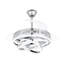 Ventilateur de plafond moderne chromé Orren Ellis 42 po avec abat-jour à monter soi-même, éclairage et télécommande, moteur CC silencieux et réversible, 6 vitesses, idéal pour la chambre à coucher.-1348109805