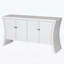 Élégante armoire de rangement à 4 portes avec pieds en arc et fermoirs en bronze-905124060