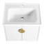 Meuble-lavabo moderne de 60 pouces avec lavabo. Fixation murale, blanc brillant. Tablettes de rangement. Bassin en céramique, contreplaqué. 2 armoires et lavabos. Assemblage non terminé, assemblé. Évier et rangement blanc brillant.