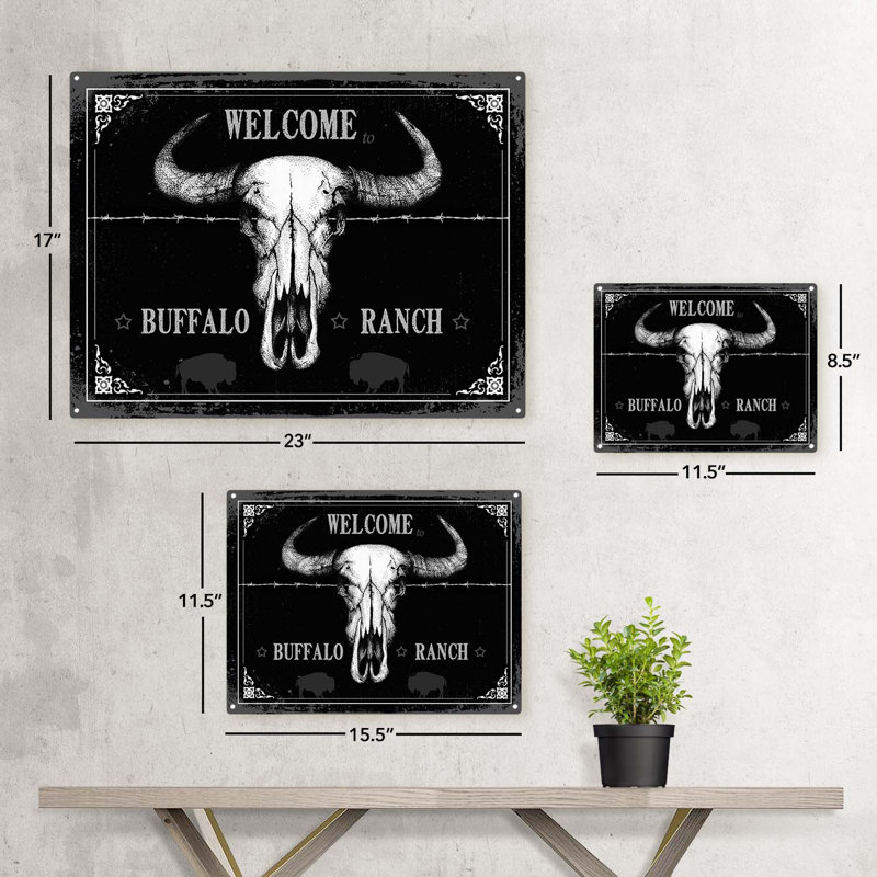Buffalo Ranch sur impression métallique, H 11,5 po x l 15,5 po x P 0,04 po