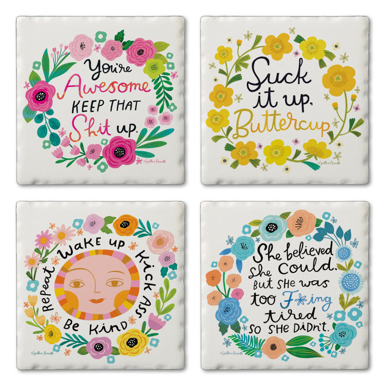 Ensemble de 4 sous-verres Garden of Sass