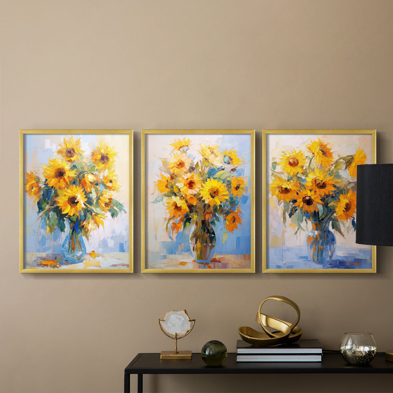Étude florale CLVII -Set de 3 estampes giclées encadrées -Prêt à