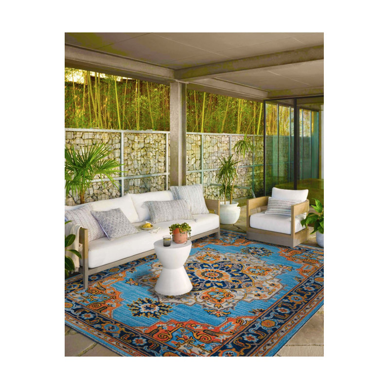 Tapis décoratif multicolore traditionnel lavable, Sous-tapis rectangulaire de 3 pi 3 po x 4 pi 11 po