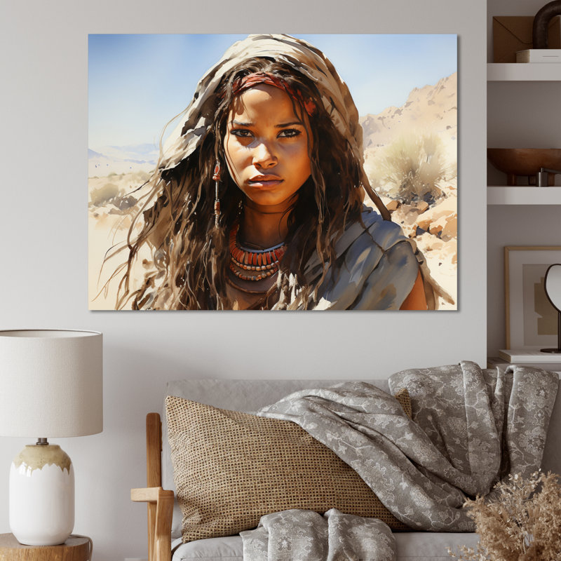 Tribus d'Afrique, beauté himba sur toile, Toile tendue, H 16 po x l 32 po x P 1 po