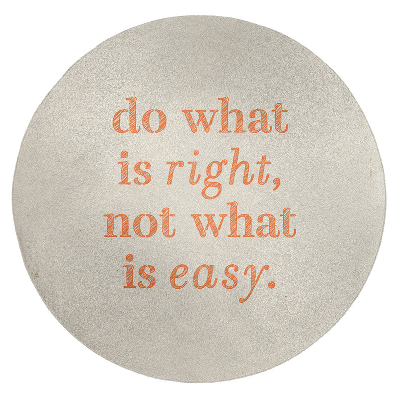 Quotes Chenille Indoor Rug, Round 5'
