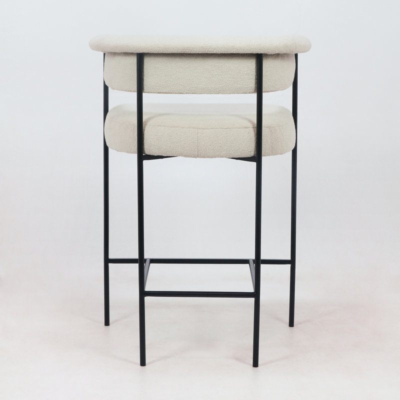 Brathwaite Counter Stool, Counter Stool (26.6” Seat Height), Cream Fabric