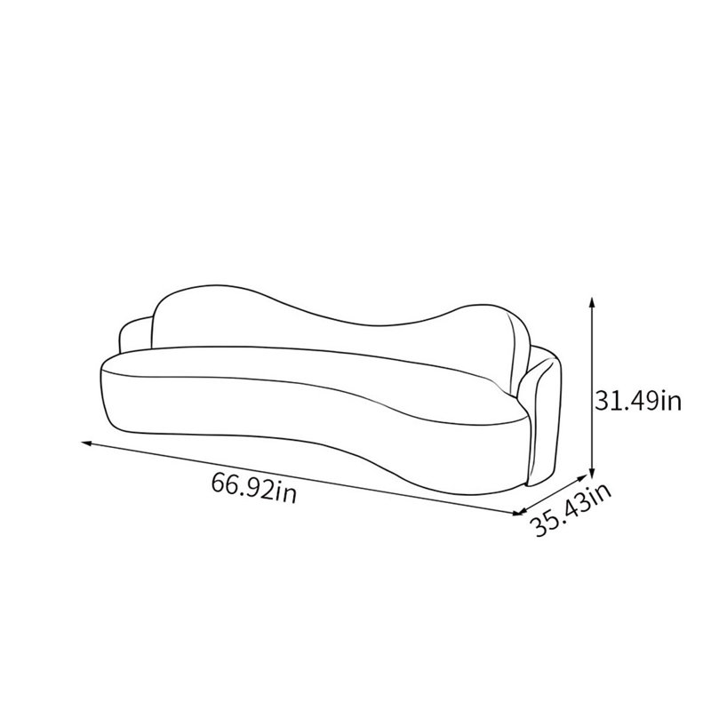 Bisso, 31.49" H x 66.92" W x 35.43" D