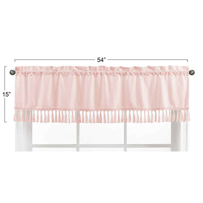 Cantonnière de couleur unie en coton sur mesure 54 po, Rosé