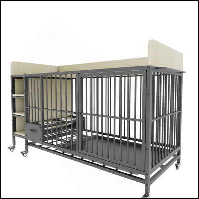 Large Pet Cage With Storage Rack, Drawers With Stainless Steel Food And Water Basin, Made Of Iron Frame And MDF Material, Sturdy, Exquisite, And Pract