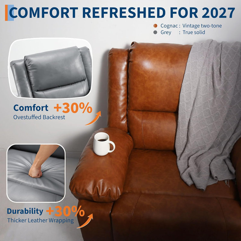 Fauteuil releveur électrique avec massage chauffant pour personnes âgées, Gris