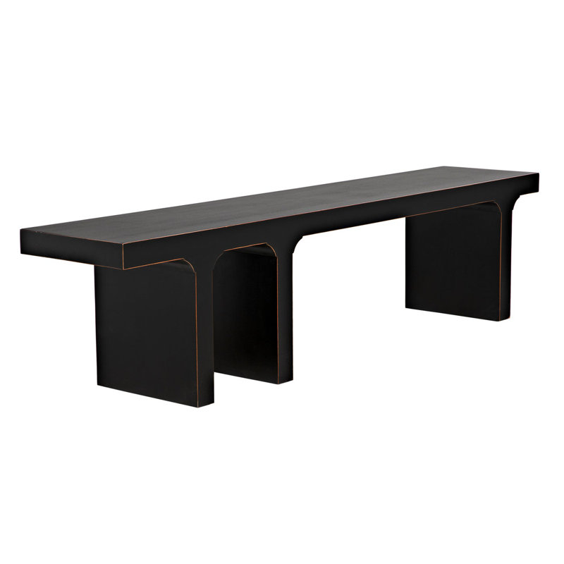 Kir Solid Wood Dining Bench, Black