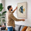 Blue Fish with Gold Japandi - Wrapped Canvas-1251548068-1251548088