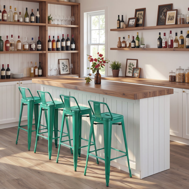 30" Counter & Bar Stool (Set of 4), Green