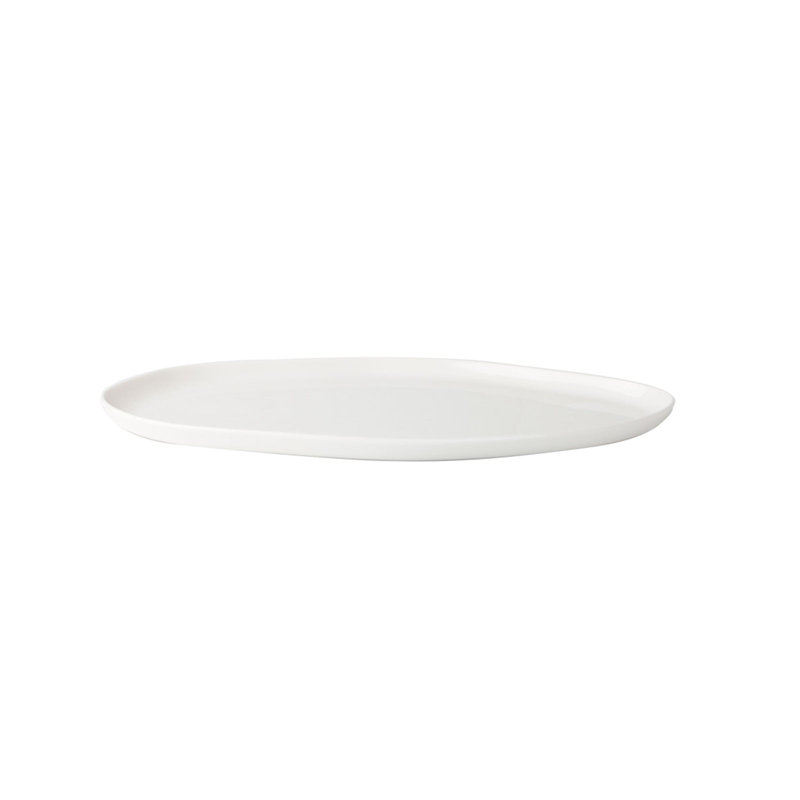 Alumilite Set Of 6 Oval Plates, Creme, 31 Cm