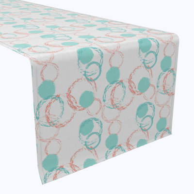 Table Runner, 100% Cotton, 16X72", Brush Circles