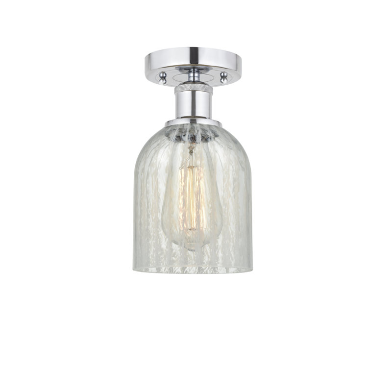 Plafonnier semi-encastré Reiko, Mouchette, Chrome poli, H 9,75 po x l 5 po x P 5 po
