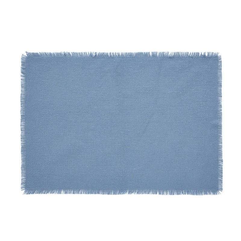 Ensemble de napperons en toile de jute gris tourterelle 13 x 19, Bleu