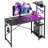 Monike 44'' W Computer Desk With Led Lights & Reversible Storage Shelves,Home Office Desk With Hooks, CPU Stand,Cup Holder and Cloud Magnets.-1872480443