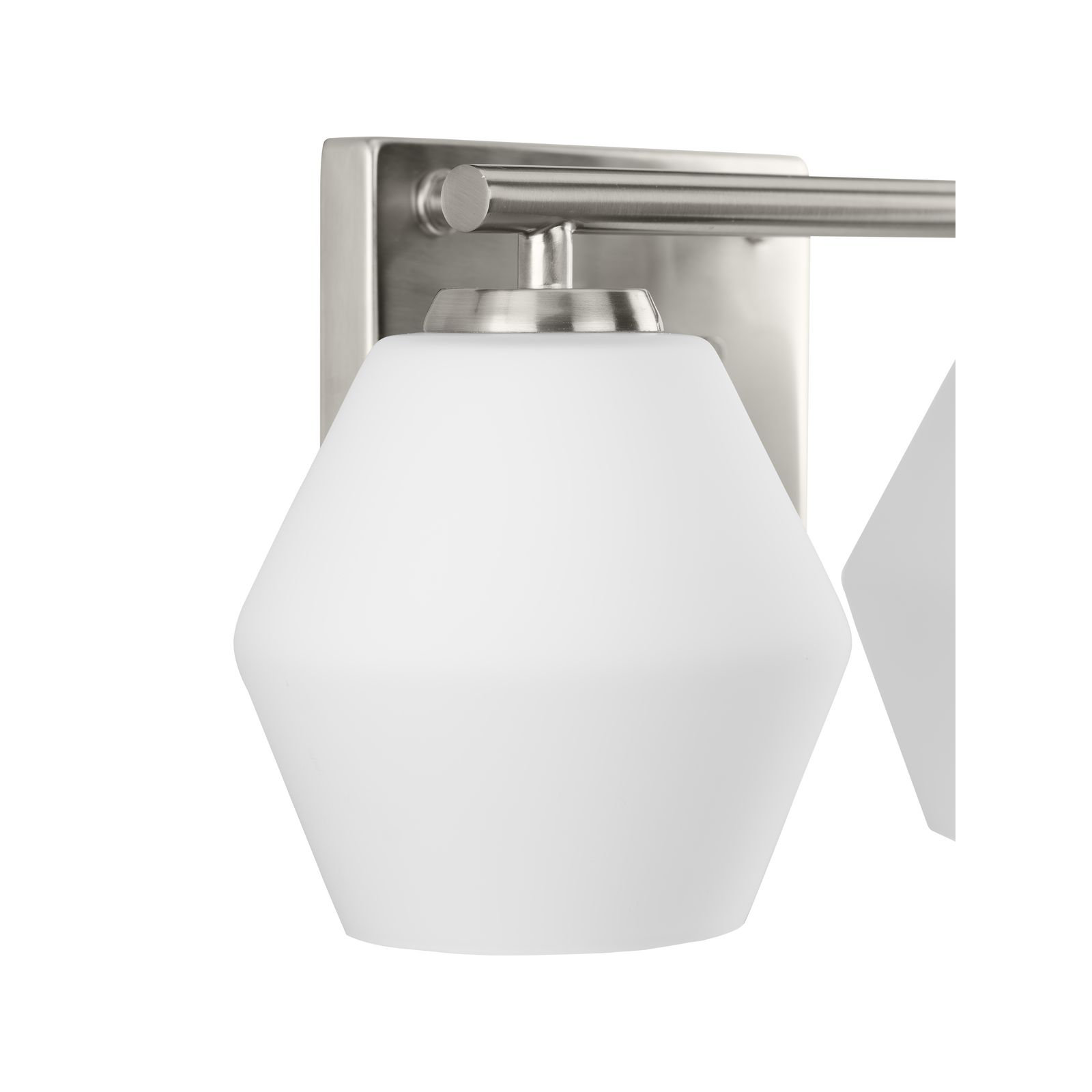 Audryna 2 Light Frosted Dimmable Vanity Light, Brushed Nickel