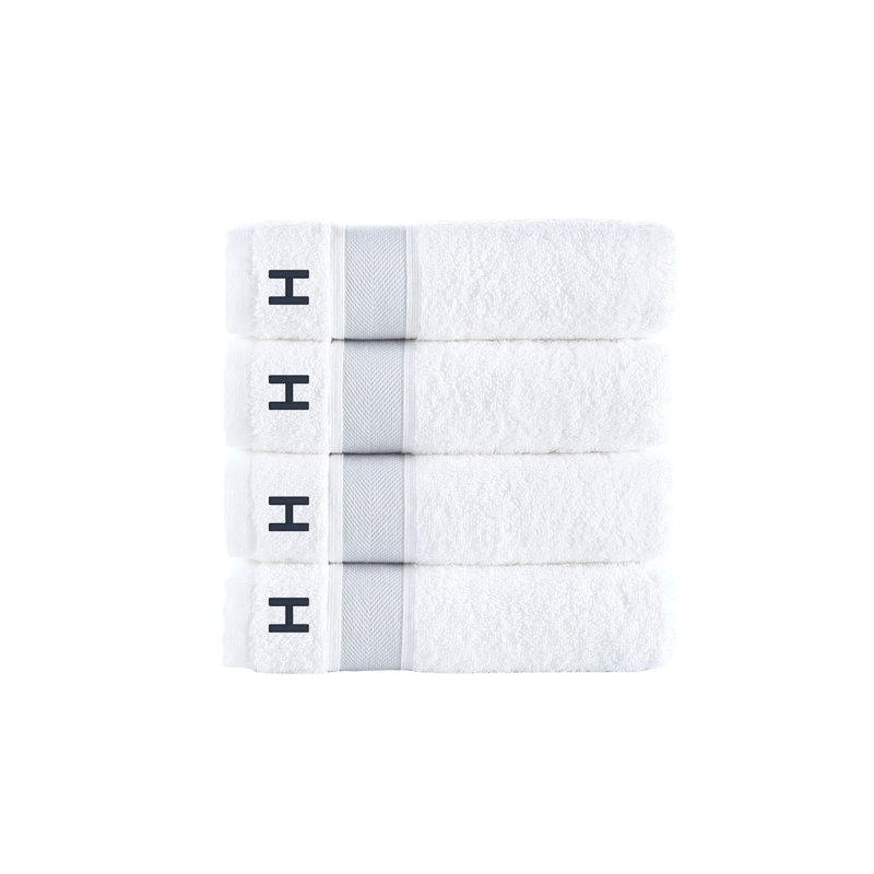 Brooks Brothers Ottoman Rolls 4 pcs Hand Towels, H, Hand Towels - 4 Pack, Silver