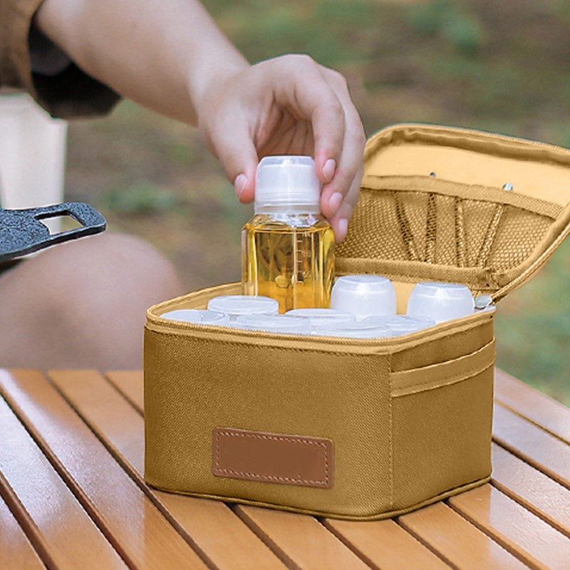 Ensemble de 9 bouteilles pour assaisonnement de camping avec sac à eau, KH