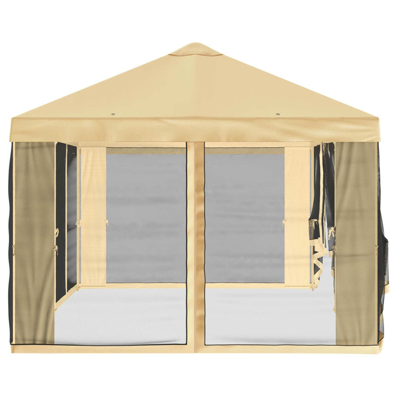 Vidaxl Gazebo Cover With Sidewalls Polyester Canopy Outdoor Shade Terrace, Cream